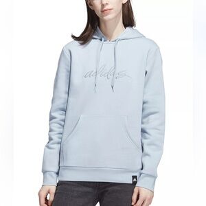 Adidas Script Logo Pullover Hoodie Sweatshirt